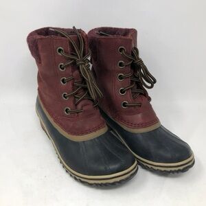 Maroon Sorel Lace Duck Boot
